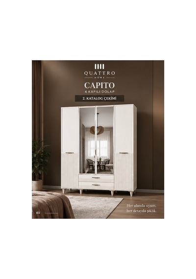 Capıto 4 Lü Dolap Beyaz