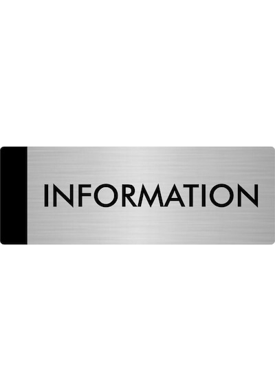 Metal Yönlendirme Levhası, Departman Kapı Isimliği Information 10x20 Cm Gümüş Renk