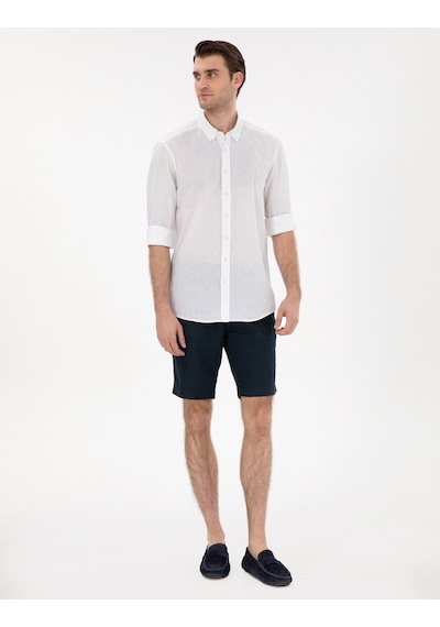 Pierre Cardin Erkek Beyaz Gömlek Desenli 50303388-vr013 Beyaz