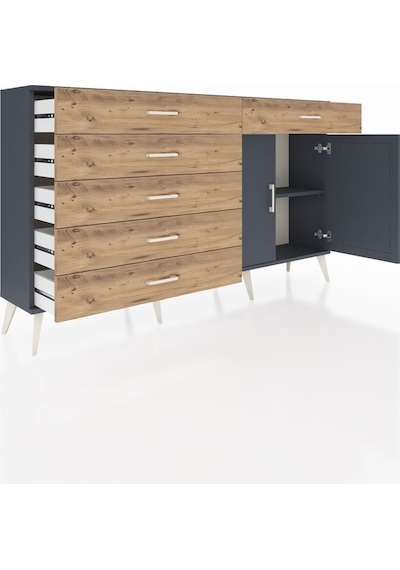 Arges Konsol Tek Raflı 6 Çekmeceli 2 Kapaklı 176x30x99 Antrasit-a Antrasit-antrasit/çam Arges Konsol Tek Raflı 6 Çekmeceli 2 Kapaklı 176x30x99 Antrasit-a Antrasit-antrasit/çam