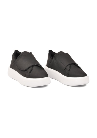 Ayakmod Siyah Beyaz Cırtlı Hafif Kadın Spor Ayakkabı 2056 G Siyah - Beyaz