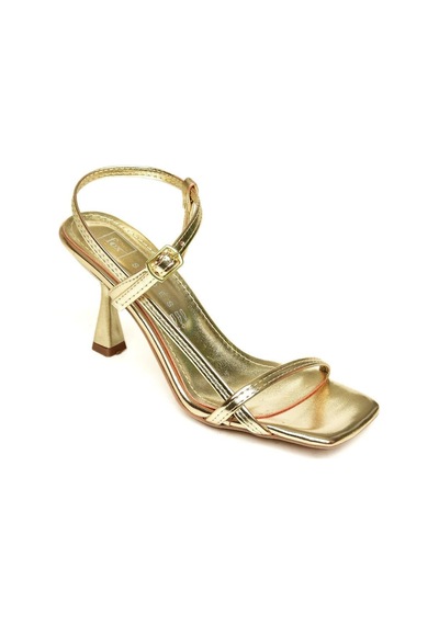 Fox Shoes Altın İnce Bantlı Kadın Topuklu Ayakkabı P518870309 Altın