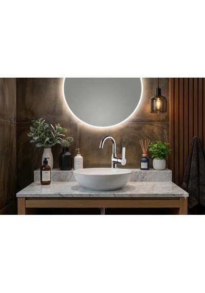 Elvora Sena Banyo Lavabo Bataryası Gümüş Krom