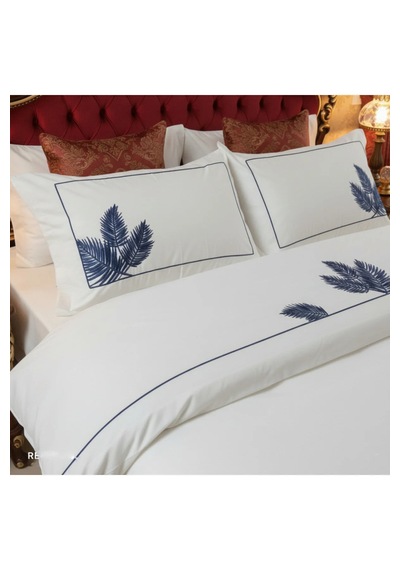 Krc Home Calista Premium %100 Pamuk Nakışlı Çift Kişilik Nevresim Takımı Beyaz