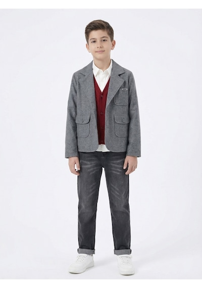 Xo Kids Erkek Çocuk 4lü Alt Üst Takım 11-14 Yaş 14206 Gri