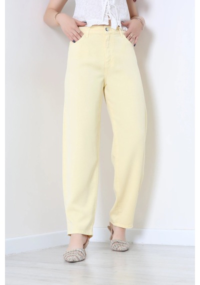 Modi Baggy Lyocell Kumaş Pantolon Sarı - 32345.1968. Açık Sarı