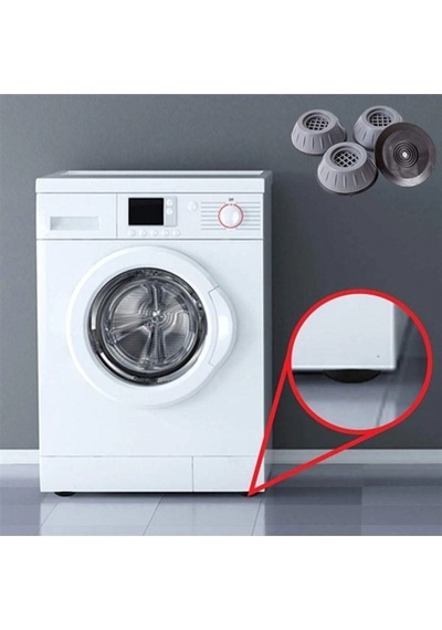 Çamaşır Makinesi Kaydırmaz Ayak 4lü Set Gri Diğer