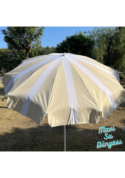Plaj Deniz Balkon Şemsiyesi Sentetik Kumaşlı Şemsiye Bidonsuz Eğilebilir 2 Metre Şemsiye Gri