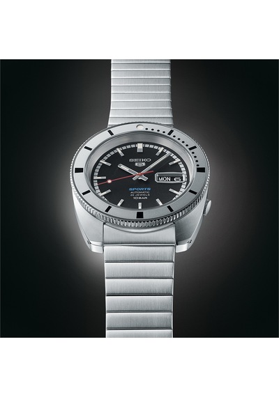 Seiko5 Sports Pepper Black 1968 Recreation Limitli Üretim Otomatik Erkek Kol Saati Metalik