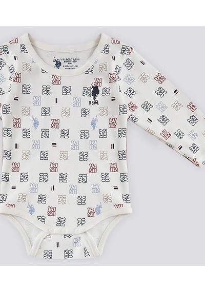U.S. Polo Assn. U.s. Polo Assn Krem Uzun Kol Bebek Body Zıbın 5274-41633 Krem