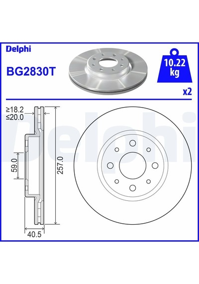Fren Disk - Fiat Doblo, Punto, Tipo, Bravo, Barchetta, Strada, Marea, Brava, Palio, Tempra, Siena, Egea, 155, 145 - Delphı-bg2830t