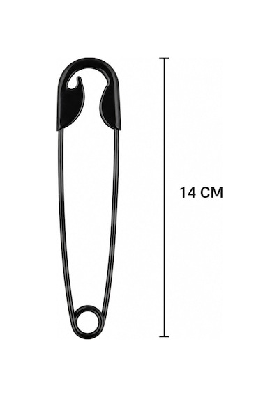 Fugo Siyah Saç Tokası Saç İğnesi Uzun Kancalı Saç Aksesuarı 14 Cm