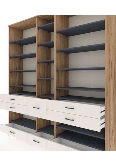Hyperion Dolap 19 Raflı 8 Çekmeceli 220x44x243 Çam-antrasit/aytaşı Antrasıt/aytası Hyperion Dolap 19 Raflı 8 Çekmeceli 220x44x243 Çam-antrasit/aytaşı Antrasıt/aytası