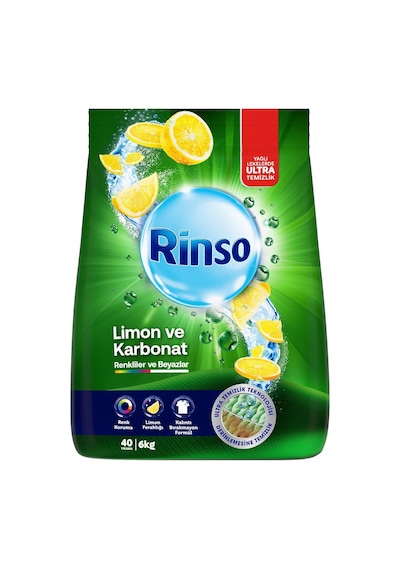 Toz Çamaşır Deterjanı Limon Ve Karbonat Renkliler Ve Beyazlar İçin 6 Kg