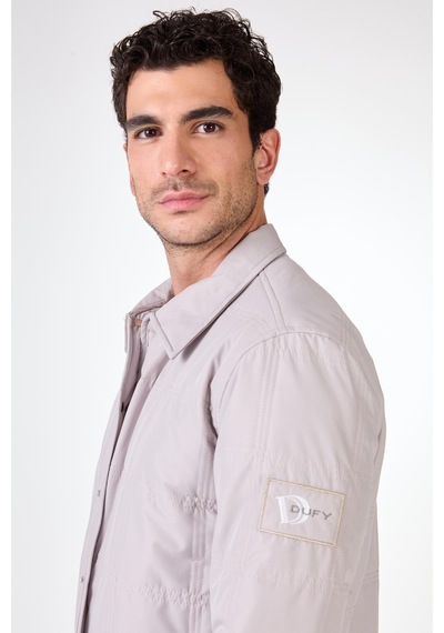Dufy Gri Kapitone Erkek Mont - Slim Fit Gri