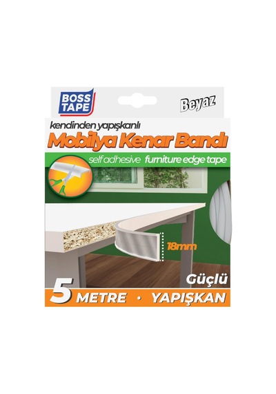 Mobilya Kenar Bandı Kendinden Yapışkanlı 18 Mm 5 Metre Beyaz