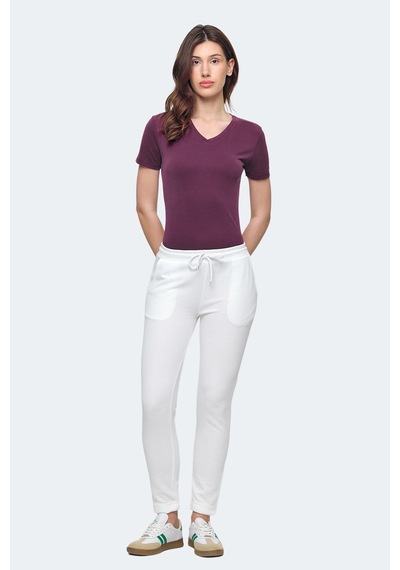 Slazenger Poll 2 Li Set Kadın Eşofman Altı Bej - Kırmızı