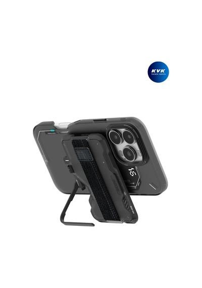 Aulumu Çok Amaçlı Manyetik Frosted Metal Magsafe Cüzdan Kartlık - Standlı - Tsa Uyumlu - G03 Gri