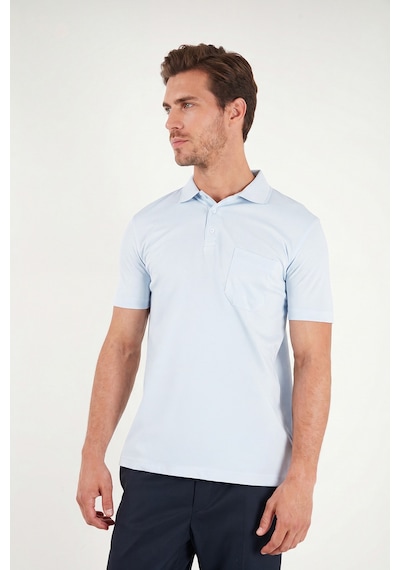 Buratti Pamuklu Regular Fit Göğüs Cepli Düğmeli Polo T Shirt Erkek Polo T Shirt 4565001 Bebe Mavi