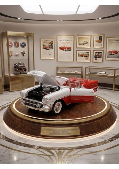 Welly 1:24 Ölçekli Lisanslı Orjinal 1955 Oldsmobile Super 88 Kapıları Açılabilir Model Oyuncak Araba