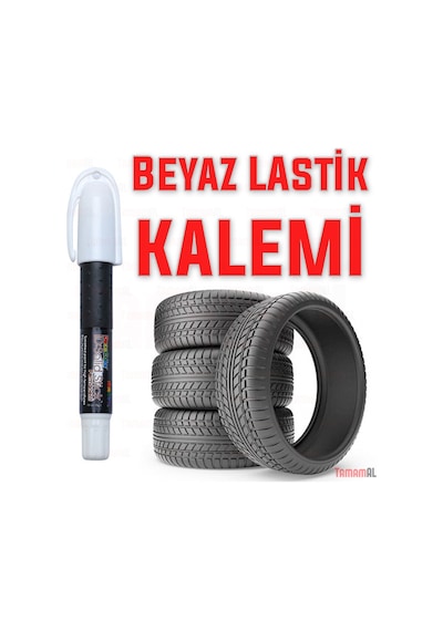 Tek 1 Kalem İle 4 Lastik Boyama İmkanı Beyaz Lastik Kalemi