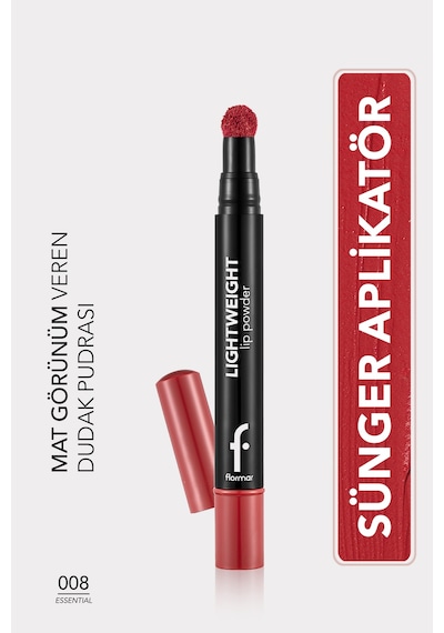 Flormar Lightweight Yarı Transparan & Mat Bitişli Nemlendirici Dudak Pudrası 8682536094351 008 Essentıal