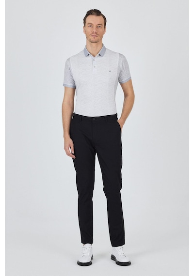 İmza Siyah Armürlü Yan Cep Düz Paça Slim Fit Pamuklu Casual Chino Pantolon 1003250120 Siyah