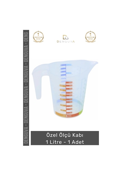 Ölçükabı Hassas Mutfak Laboratuvar Ölçekli Gı Uyumlu Pratik Özel Ölçü Kabı 1 Litre - 1 Adet Çok Renkli