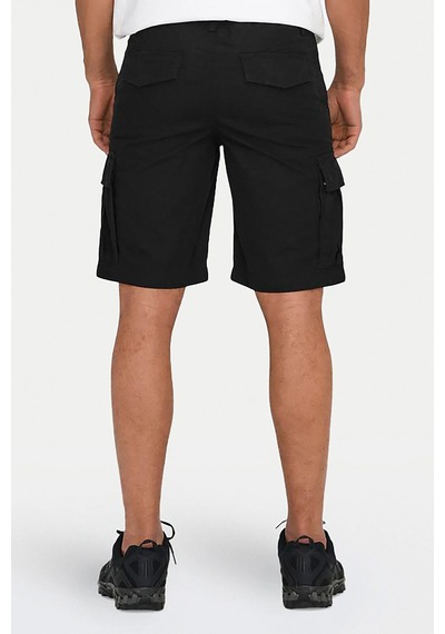 Only & Sons Onsloc Pamuklu Relaxed Normal Bel Cepli Short Erkek Short 22029214 Siyah