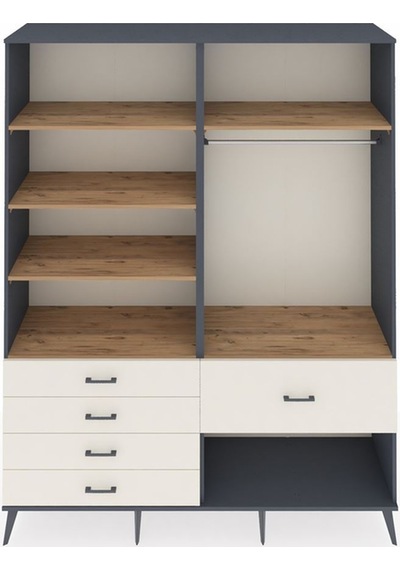 Hyperion Gardrop 6 Raflı 5 Çekmeceli Tek Askılı 176x44x221 Antrasit-çam/aytaşı Çam/aytaşı Hyperion Gardrop 6 Raflı 5 Çekmeceli Tek Askılı 176x44x221 Antrasit-çam/aytaşı Çam/aytaşı