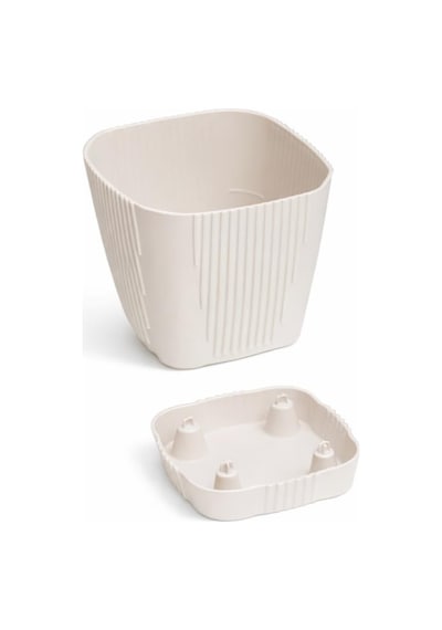 Omnipazar So-zb03 Zambak Dekoratif Plastik Saksı 3.4 Litre No:3 Kirli Beyaz 113