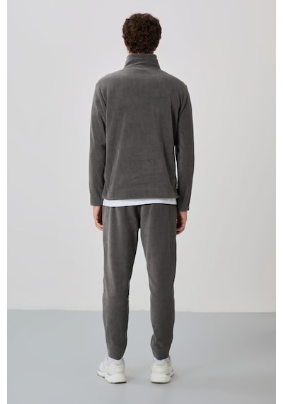 Tommy Life Carol Koyu Gri Polar Erkek Eşofman Takım - 85226 Koyu Gri