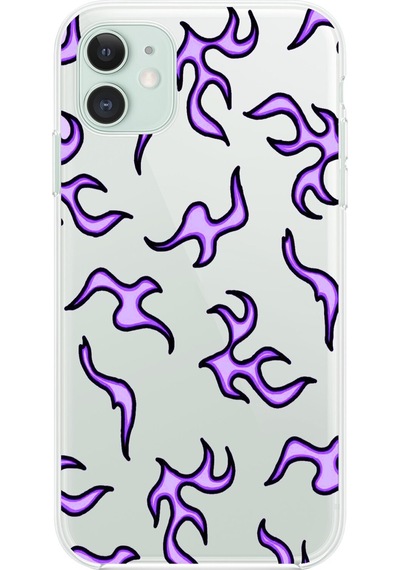 Apple Uyumlu iPhone 11 Şeffaf Kılıf Şeffaf Wallpaper 3 Tasarımlı