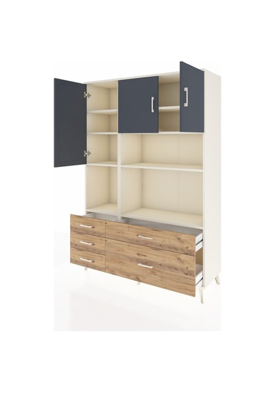 Hyperion Dolap 8 Raflı 5 Çekmeceli 3 Kapaklı 132x44x195 Aytaşı-antrasit/çam Antrasıt/atlas Çam Hyperion Dolap 8 Raflı 5 Çekmeceli 3 Kapaklı 132x44x195 Aytaşı-antrasit/çam Antrasıt/atlas Çam