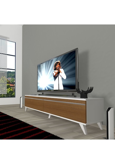 Decoraktiv Eko 140t Mdf Retro Tv Ünitesi Tv Sehpası - Beyaz - Ceviz Beyaz - Ceviz Decoraktiv Eko 140t Mdf Retro Tv Ünitesi Tv Sehpası - Beyaz - Ceviz Beyaz - Ceviz