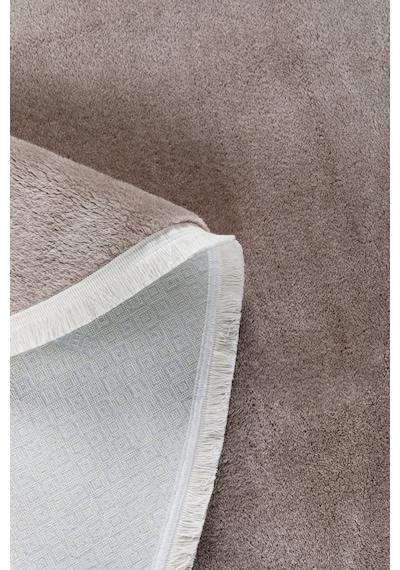 Vl Oval Comfort Ponpon Saçaklı Peluş Post Yolluk Kahverengi Oval Kahverengi Düz Saçak