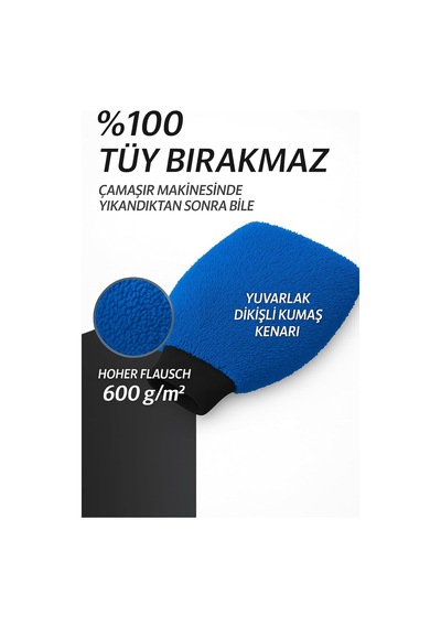 Mikrofiber Oto Araba Yıkama Kurulama Havlusu, El İçi Girmeli Orta Boy Çift Katlı Araç Kurutma Ve Torpido Silme Bezi Mavi