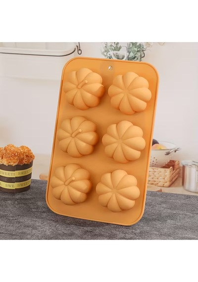 Silikon Sabun Kek, Pasta, Kalıbı Mini Balkabağı Silikon Kalıp Turuncu