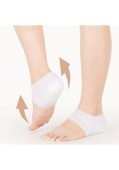 Boy Uzatıcı Topuk Yükseltici Silikon Unisex Topuk Çorabı Gizli Topuk