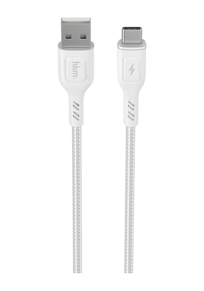 Knit 2A Çıkış Usb-A To Type-C Şarj Ve Data Aktarım Kablosu Örgü Tasarım 1 Metre Beyaz