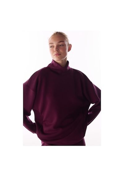 Penti Bordo İpeksi Dokunuş Silky Touch Rahat Yaka Sweatshirt