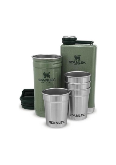 Stanley Adventure Çelik Shot Gri Bardak ve Yeşil Matara Seti