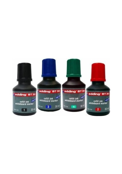 Edding BT30 Beyaz Tahta Kalemi Mürekkebi 30ml 4 Farklı Renk