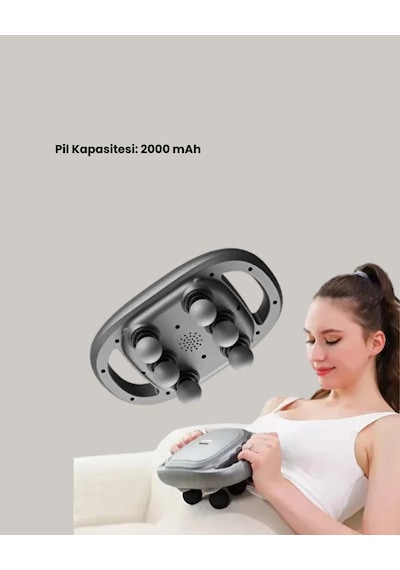 Profesyonel 6 Başlıklı Şarjlı Masaj Tabancası 2000 Mah Güçlü Performans Antrasit