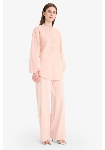 Defacto Wide Leg Keten Karışımlı Geniş Paça Pantolon F1345ax25smpn437 Pembe