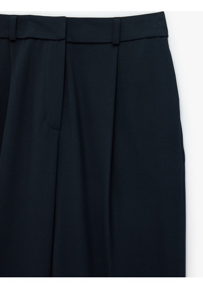 Koton Viskon Karışımlı Normal Bel Cepli Straight Fit Pantolon Lacivert 7wak40020pw