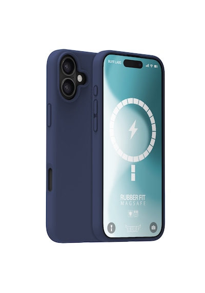 Apple Uyumlu iPhone Buff 16 Magsafe Rubber Fit Silikon Kılıf Storm Blue