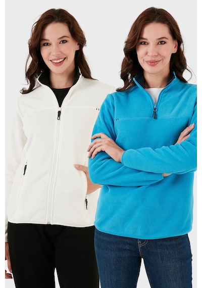 Lela Slim Fit Yumuşak Dokulu Anti-pilling Tüylenme Yapmayan 2'li Paket Polar Kadın Polar 590700200s2 Ekru-turkuaz