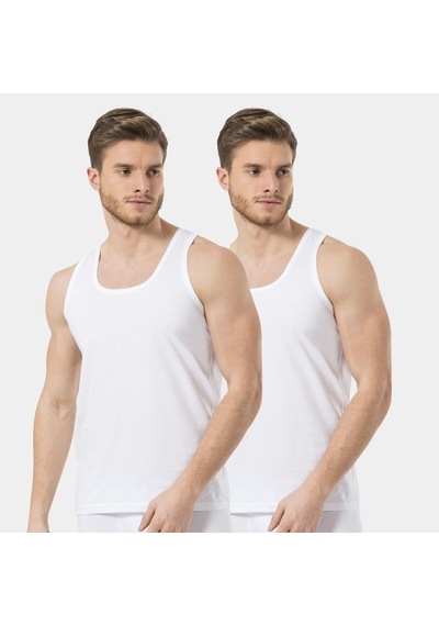 Türen Erkek Bantlı Atlet 2'li Paket 110/beyaz Beyaz