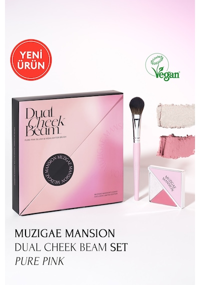 Allık Ve Aydınlatıcı Paleti + Fırça Seti Muzıgae Mansıon Dual Cheek Beam Set 01 Pure Pink 01 Pink 20258785